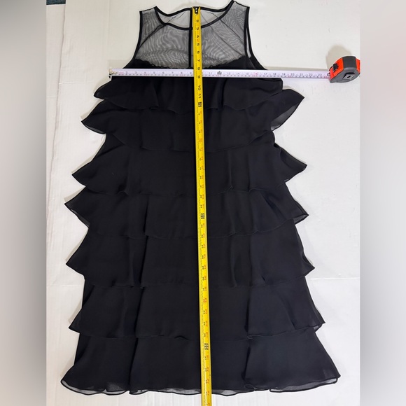 Patra Tiered Chiffon Formal Cocktail Dress Illusion Neck Wedding Guest Sz 16 - Picture 7 of 7